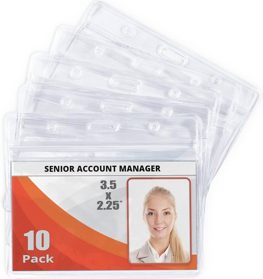 Amazon.com : Mifflin-USA Horizontal ID Name Badge Holder (Clear